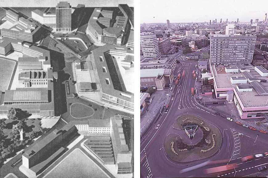 Model of the Elephant & Castle Proposals from 1956 / The Elephant & Castle Road System Circa 1990s