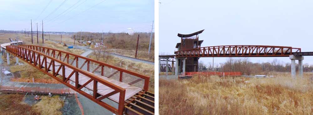 Top View & Side View: Bridge Made of Weathering Steel in Dover, DE, USA (Excel Bridge 2025)