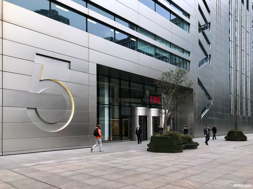 5 Broadgate, London, UK: One of the Largest Stainless Steel-clad Buildings Worldwide (Photo Courtesy of Buildington 2026)