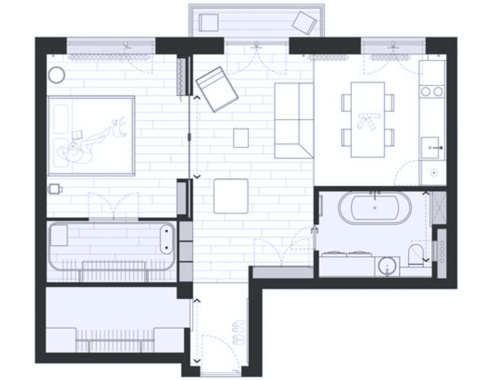 The Space Layout of Ann's Apartment (Photo Courtesy of Arch Daily 2008-2026)