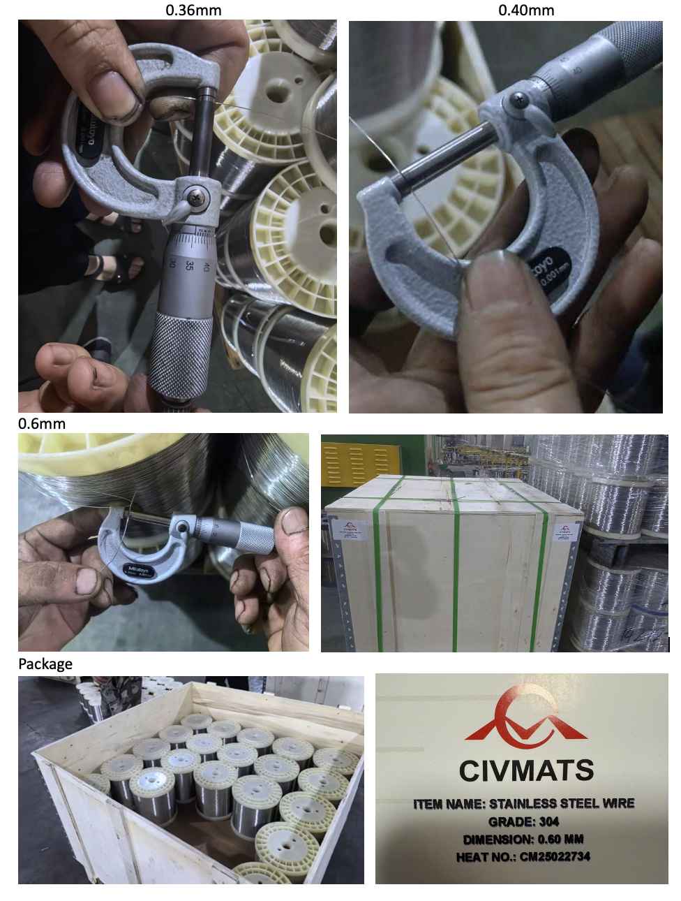 Previous export of stainless steel spool wire to Southeast Asia
